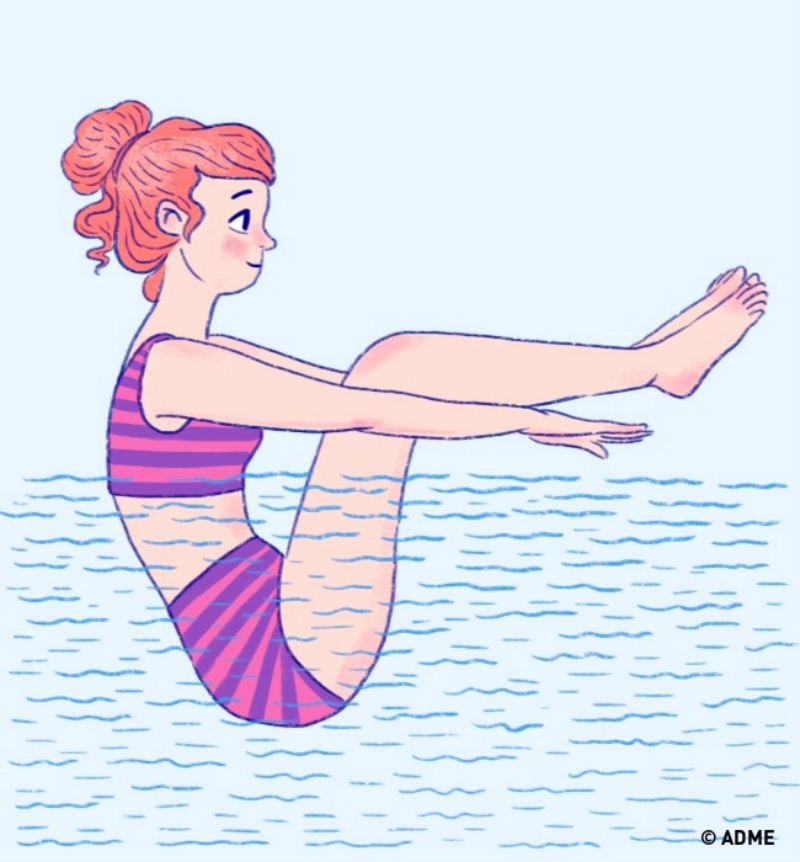 Упражнения в море для похудения ног и живота